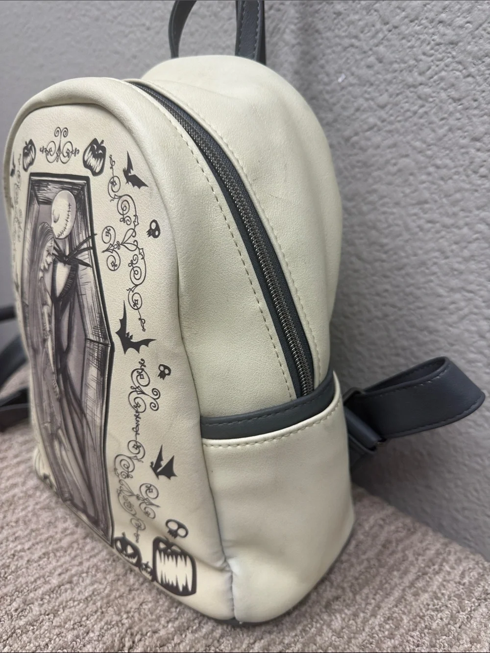 Disney The Nightmare Before Christmas Jack & Sally Cream Mini Backpack